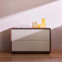 Pillar 2-Drawer Unit Walnut & Stone - thumbnail 2