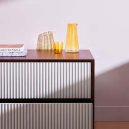 Pillar 2-Drawer Unit Walnut & Stone - thumbnail 4