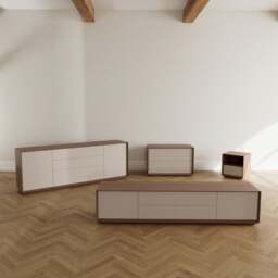 Pillar 2-Drawer Unit Walnut & Stone - thumbnail 6