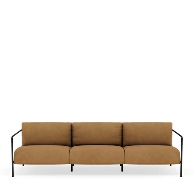 Fold Indoor 3-Seater Sofa - Kairos Leather: Toffee