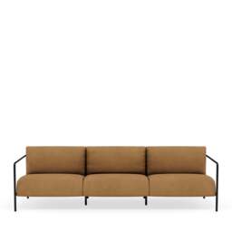 Fold Indoor 3-Seater Sofa - Kairos Leather: Toffee