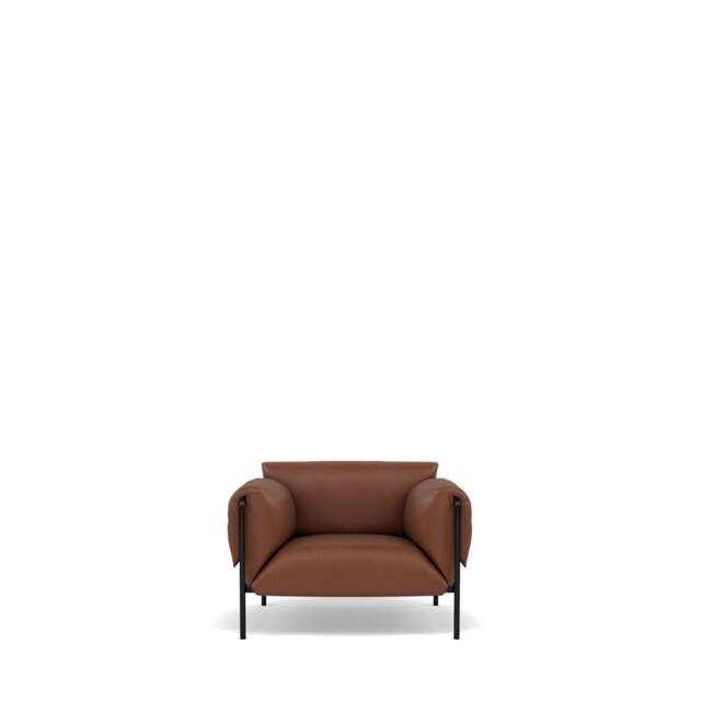 Fold Indoor Armchair With Arms - Tosca Leather: Saddle