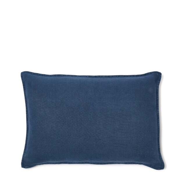 Wallis Linen Cushion Cover Blue 60 x 40cm - image 1