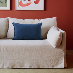 Wallis Linen Cushion Cover Blue 60 x 40cm - thumbnail 2