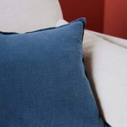 Wallis Linen Cushion Cover Blue 60 x 40cm - thumbnail 3