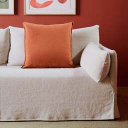 Wallis Linen Cushion Cover Brick 59 x 59cm - thumbnail 2