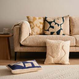 Ira Blue Cotton Cushion Cover 30 x 50cm - thumbnail 3