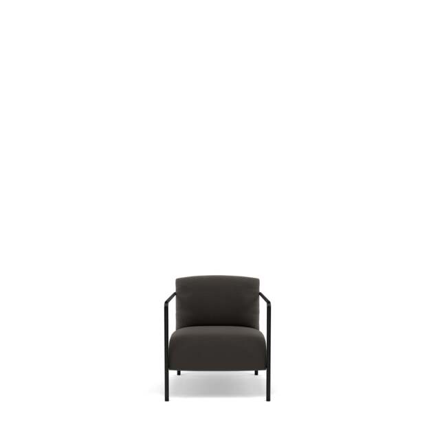 Fold Compact Armchair - Prescott Leather: Grey Shadow