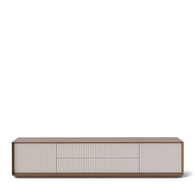 Pillar Low Console 200cm Walnut & Stone - image 1