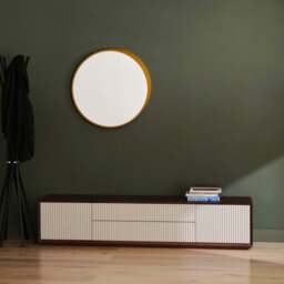 Pillar Low Console 200cm Walnut & Stone - thumbnail 2