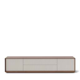 Pillar Low Console 200cm Walnut & Stone - thumbnail 1