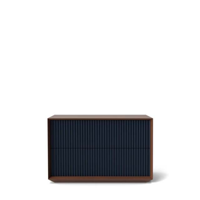 Pillar 2-Drawer Unit Walnut & Navy - image 1
