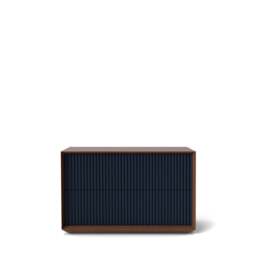 Pillar 2-Drawer Unit Walnut & Navy - thumbnail 1