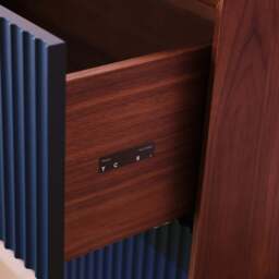 Pillar 2-Drawer Unit Walnut & Navy - thumbnail 4