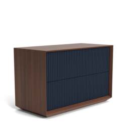 Pillar 2-Drawer Unit Walnut & Navy - thumbnail 6
