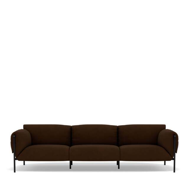 Fold Indoor 3-Seater Sofa With Arms - Kairos Leather: Chocolate Forest