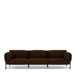 Fold Indoor 3-Seater Sofa With Arms - Kairos Leather: Chocolate Forest