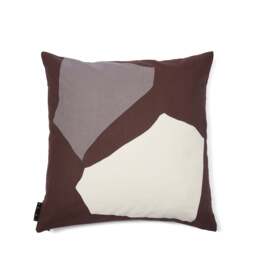 Pieces Abstract Tile Cushion Cover Aubergine 50 x 50cm - thumbnail 1