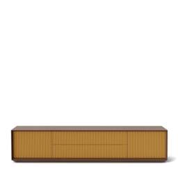 Pillar Low Console 195cm Walnut & Ochre - thumbnail 1