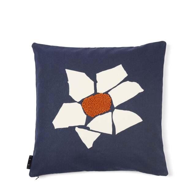 Pieces Mosaic Flower Cushion Cover Blue 50 x 50cm - image 1