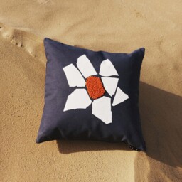 Pieces Mosaic Flower Cushion Cover Blue 50 x 50cm - thumbnail 2