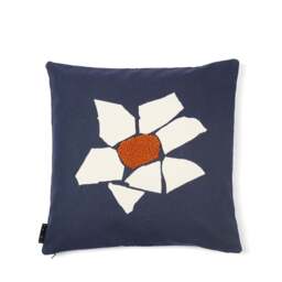 Pieces Mosaic Flower Cushion Cover Blue 50 x 50cm - thumbnail 1