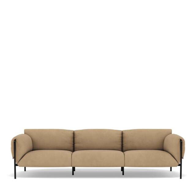 Fold Indoor 3-Seater Sofa With Arms - Kairos Leather: Fawn