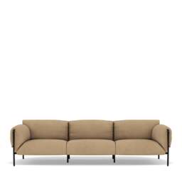 Fold Indoor 3-Seater Sofa With Arms - Kairos Leather: Fawn