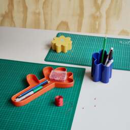 Oddments Desk Accessories Set Mango, Yellow & Ink Blue - thumbnail 2