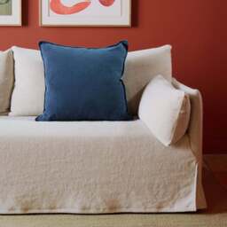 Wallis Linen Cushion Cover Blue 59 x 59cm - thumbnail 2