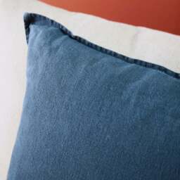 Wallis Linen Cushion Cover Blue 59 x 59cm - thumbnail 3