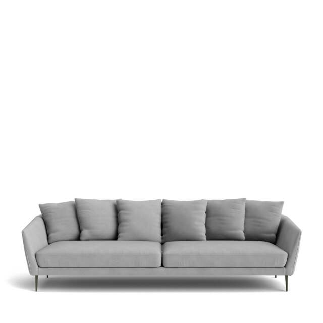 Menton 4-Seater Sofa - Giada Textured Chenille: Silver