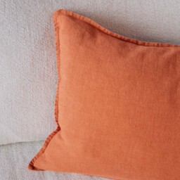 Wallis Linen Cushion Cover Brick 60 x 40cm - thumbnail 3