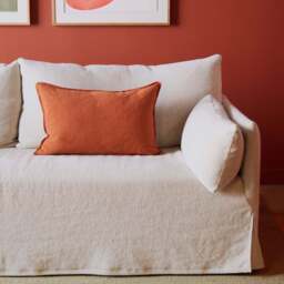 Wallis Linen Cushion Cover Brick 60 x 40cm - thumbnail 2