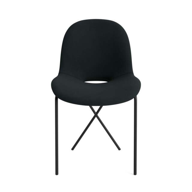 Cross Leg Side Chair - Kairos Leather: Slate Grey