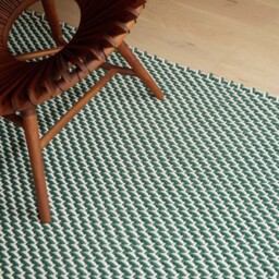 Macrame Rug Green & Cream (4 Sizes) - thumbnail 2