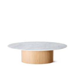 Orbit Coffee Table Oak & White Marble - thumbnail 1