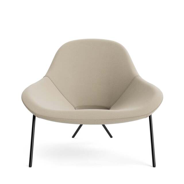 Cross Leg Lounge Chair - Prescott Leather: Lamb