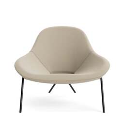 Cross Leg Lounge Chair - Prescott Leather: Lamb