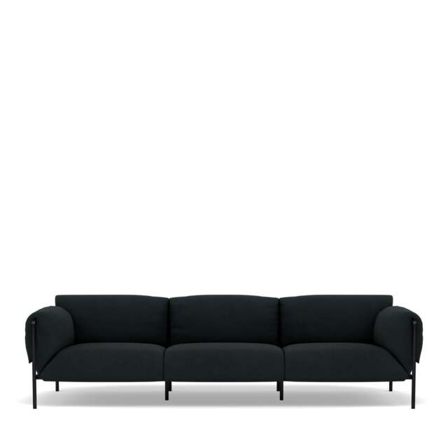 Fold Indoor 3-Seater Sofa With Arms - Kairos Leather: Slate Grey