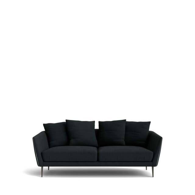 Menton 2-Seater Sofa - Kairos Leather: Slate Grey