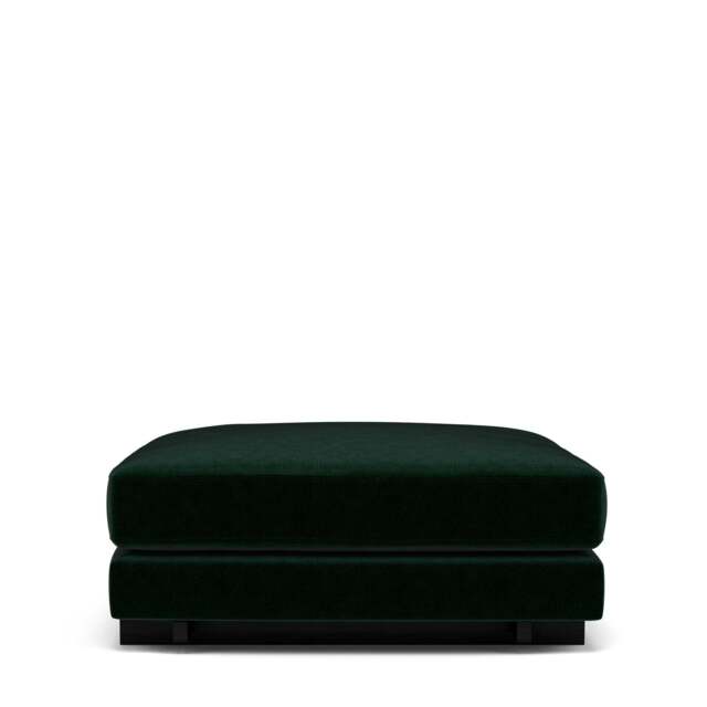 Harper Ottoman - Lario Duro Velvet: Emerald