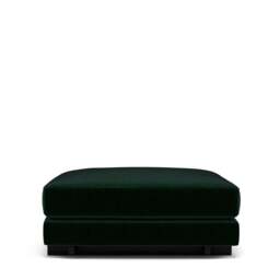 Harper Ottoman - Lario Duro Velvet: Emerald
