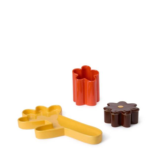 Oddments Desk Accessories Set Yellow, Brown & Mango - image 1