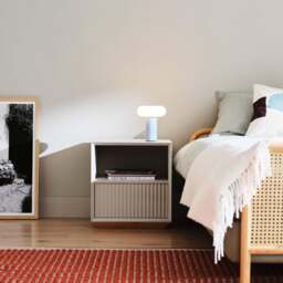 Pillar 1 Drawer Bedside Table Stone - thumbnail 2