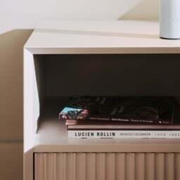 Pillar 1 Drawer Bedside Table Stone - thumbnail 4
