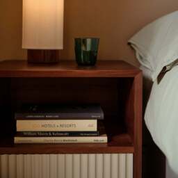 Pillar 1-Drawer Bedside Table Walnut & Stone - thumbnail 3