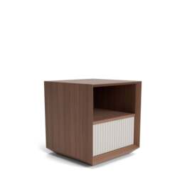 Pillar 1-Drawer Bedside Table Walnut & Stone - thumbnail 5
