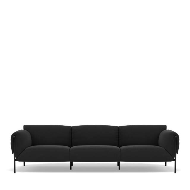Fold Indoor 3-Seater Sofa With Arms - Giada Textured Chenille: Charcoal