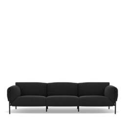 Fold Indoor 3-Seater Sofa With Arms - Giada Textured Chenille: Charcoal